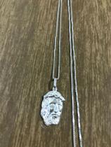 Corrente Prata Maciça 925 Veneziana 70 Cm Face Cristo Corrente Prata Maciça 925 Veneziana 70 Cm Face Cristo