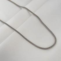 Corrente Prata Pipoca Envelhecida 60 cm 2mm