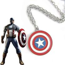 Corrente Prateada Capitão América Escudo Marvel Vingadores Pingente Herói Americano Geek Corrente Prateada Capitão América Escudo Marvel Vingadores Pingente Herói Americano Geek
