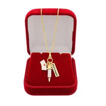 Corrente Profissão Enfermagem Enfermeira Banho de Ouro 18k Corrente Profissão Enfermagem Enfermeira Banho de Ouro 18k