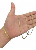 Corrente + Pulseira 3mm Piastrine - Banhado A Ouro 18k Corrente + Pulseira 3mm Piastrine - Banhado A Ouro 18k