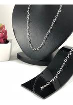 Corrente Pulseira Coração Prata Maciça 925 45cm 18cm Corrente Pulseira Coração Prata Maciça 925 45cm 18cm