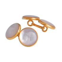 Corrente redonda de pérola natural Cufflinks Wokex 17 mm