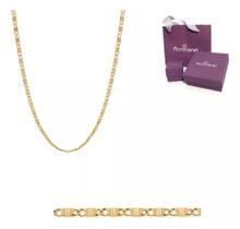 Corrente Rommanel Masculina Tamanho 60 Banhada A Ouro 18k