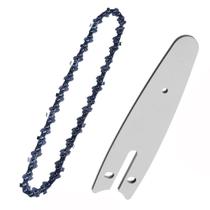 Corrente Sabre Kit Placa Guia Mini Motosserra Reposiçao 14 Dentes 4 Polegadas Ferramenta Corte Bambu Madeira Serrinha Serra Portatil Resistente