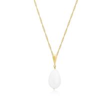 Corrente Singapura 45cm Com Pingente Pedra Ágata Em Ouro 18k