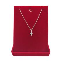 Corrente Singapura 45cm Pingente Cruz Cravejado Prata 925 Corrente Singapura 45cm Pingente Cruz Cravejado Prata 925