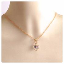 Corrente Singapura 50cm Pingente Coração Branco Reforçado Corrente Singapura 50cm Pingente Coração Branco Reforçado