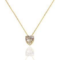 Corrente Singapura Com Ponto de Luz Coração Em Ouro 18k 40 cm