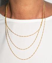 Corrente Singapura Tripla Banhada em Ouro 18K