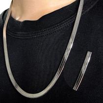 Corrente Snake Prateada Aço Inox Colar Fino Masculino Feminino Unissex Resistente Estiloso Brilhante Que Nao Escurece Uso Diario Luxo Colar Presente