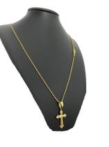 Corrente Tijolinho 1Mm + Pingente Cruz - Banhado A Ouro 18K Corrente Tijolinho 1Mm + Pingente Cruz - Banhado A Ouro 18K