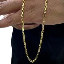 Corrente Tijolinho 4mm Masculina Luxo Banhado a Ouro 18k Corrente Tijolinho 4mm Masculina Luxo Banhado a Ouro 18k