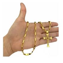 Corrente Tijolinho 6mm Com Pingente Cruz boa qualidade