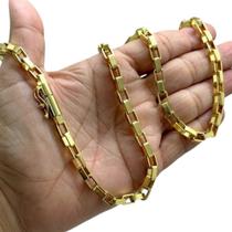 Corrente Tijolinho 6mm Luxo Banhado a Ouro 18k