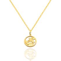 Corrente Tijolinho Com Medalha São Jorge Ouro 18k 40 cm