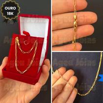 Corrente Tijolinho Ouro 18k Cordao Masculino 70cm Oca Ouro