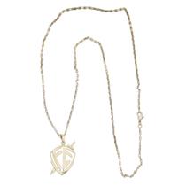 Corrente Tijolinho Veneziana 1,5Mm Pingente Escudo Fé