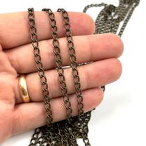 Corrente Tipo Extensora 4x6mm Metal Ouro Velho 5 Metros Arte