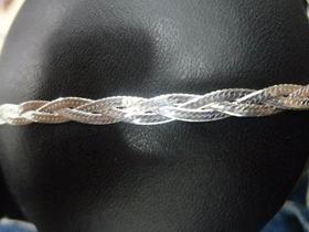 Corrente Trançada De 3 Fios 45cm Em Prata 925