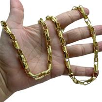 Corrente Trançado 8mm Fecho Canhão Banhado a Ouro 18k Corrente Trançado 8mm Fecho Canhão Banhado a Ouro 18k