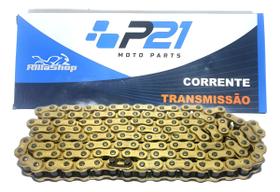 Corrente Transmissão Gold Dourada 428 H 118 Elos Titan 2004 até 2015 Fan 2009 até 2015 Start 150 160 2015 até 2024 Ybr 125Ybr Factor 125 2000 a 2016