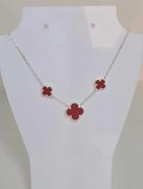 CORRENTE TREVOS VERM.14MM PRATA 925 LEGITIMA 40CM+5CM COM EXTENSOR Prata