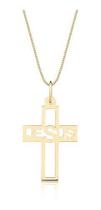 Corrente Veneziana 45 Cm Pingente Cruz Jesus Ouro 10k P113