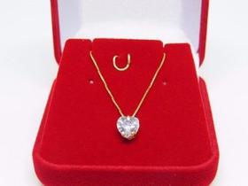 Corrente Veneziana 45cm E Pingente Coração De Ouro 18k 750