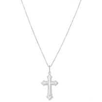 Corrente Veneziana 60cm Fina Pingente Crucifixo Prata 925 Corrente Veneziana 60cm Fina Pingente Crucifixo Prata 925