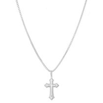 Corrente Veneziana 70cm 2mm Pingente Crucifixo Prata 925