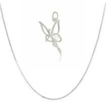 Corrente Veneziana C/ Pingente Fadinha Prata 925kl Modelo 02