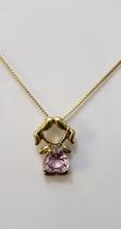 Corrente Veneziana Com Lindo Pingente Menina (pedra Rosa)