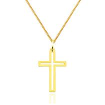 Corrente Veneziana Com Pingente Cruz Crucifixo Em Ouro 18k