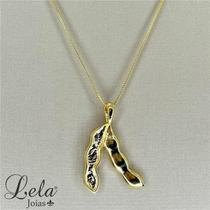 Corrente veneziana com pingente de soja folheado em ouro 18k Corrente veneziana com pingente de soja folheado em ouro 18k