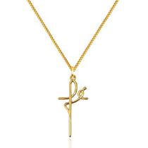 Corrente Veneziana Com Pingente Fé Manuscrito Em Ouro 18k