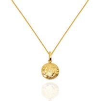 Corrente Veneziana Com Pingente Medalha São Bento Ouro 18k 40 cm