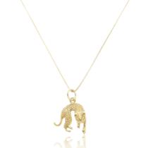 Corrente Veneziana Com Pingente Pantera Ouro Amarelo 18kl Corrente Veneziana Com Pingente Pantera Ouro Amarelo 18kl