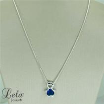 Corrente veneziana com pingente prata 925 menino com zirconia azul