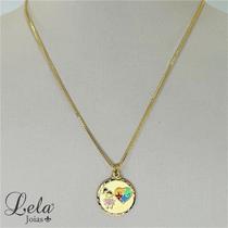 Corrente veneziana com pingente redondo simbolo do autismo menina folheado em ouro 18k Corrente veneziana com pingente redondo simbolo do autismo menina folheado em ouro 18k