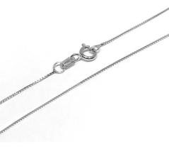 Corrente Veneziana Em Ouro Branco 18k 40cm 0,50mm Colar Cordão Gargantilha Feminina