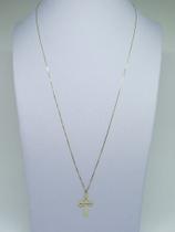 Corrente Veneziana Fina 60cm Crucifixo Ouro 18k 750 Corrente Veneziana Fina 60cm Crucifixo Ouro 18k 750
