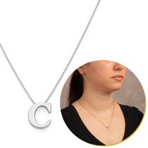 Corrente Veneziana Fina Feminina Prateado Com Pingente Letra C Inicial Nome Corrente Veneziana Fina Feminina Prateado Com Pingente Letra C Inicial Nome