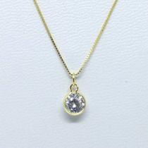 Corrente Veneziana Folheada Ouro 18k 45cm + Ping Ponto D Luz