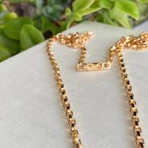 Corrente veneziana longa com fecho canhão banhada a ouro 60 cm 03.0095