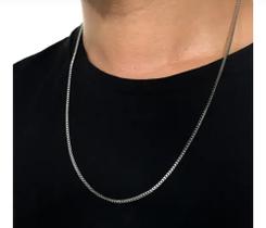 Corrente Veneziana Masculina Banhada A Prata - 45cm