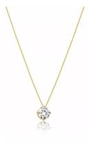 Corrente Veneziana Ouro 18k 50cm com Pingente Ponto de Luz Galeria Zircônia 7mm