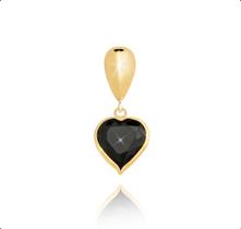 Corrente Veneziana Ouro 18k 750 40cm + Pingente Coração de Zircônia Negra