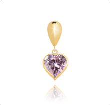 Corrente Veneziana Ouro 18k 750 45cm + Pingente Coração de Zircônia Rosa