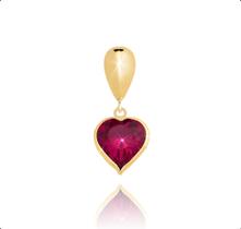 Corrente Veneziana Ouro 18k 750 45cm + Pingente Coração Vermelho